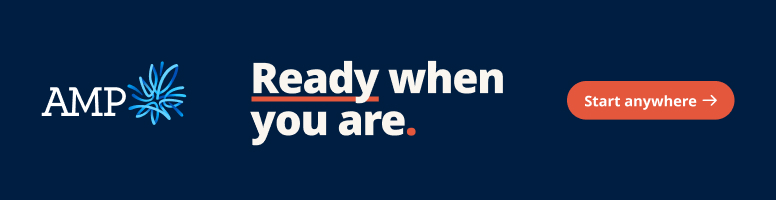 Billboard frame 4 &mdash; navy end card, Ready when you are. with Start anywhere button